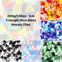 200g/7.05oz (280pcs) 1.5cm Triangle Translucent Mica Mosaic Tiles DIY Candlestick Lampshade Glasses Arts Crafts Material