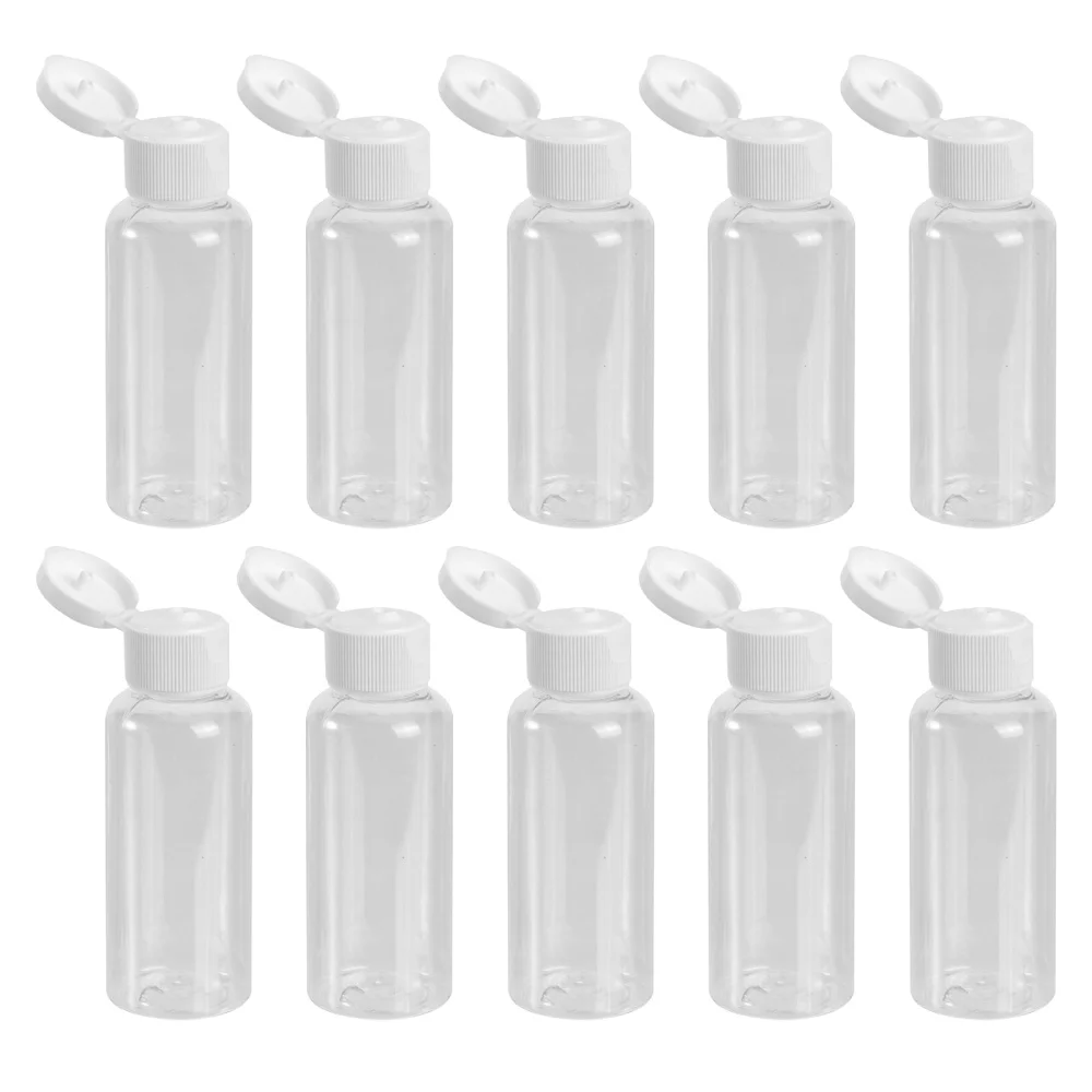 

10Pcs 50ml Empty Sample Bottle Container Jar Pot Vial with Lid Perfect for Emollient Water Shower Emulsion (Caps for
