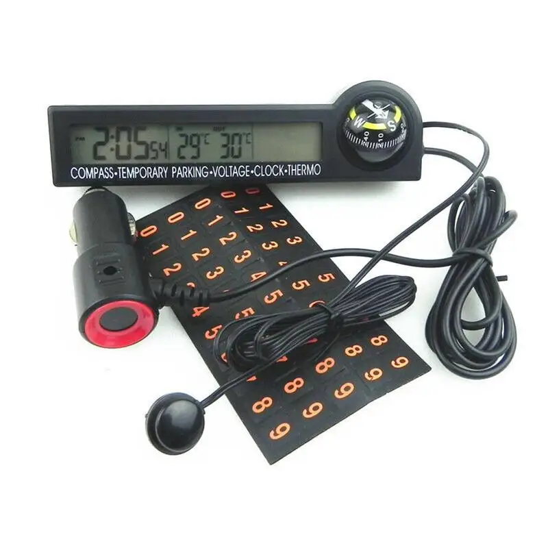 1 шт. многофункциональный автомобильный термометр Автомобильный Вольтметр Часы