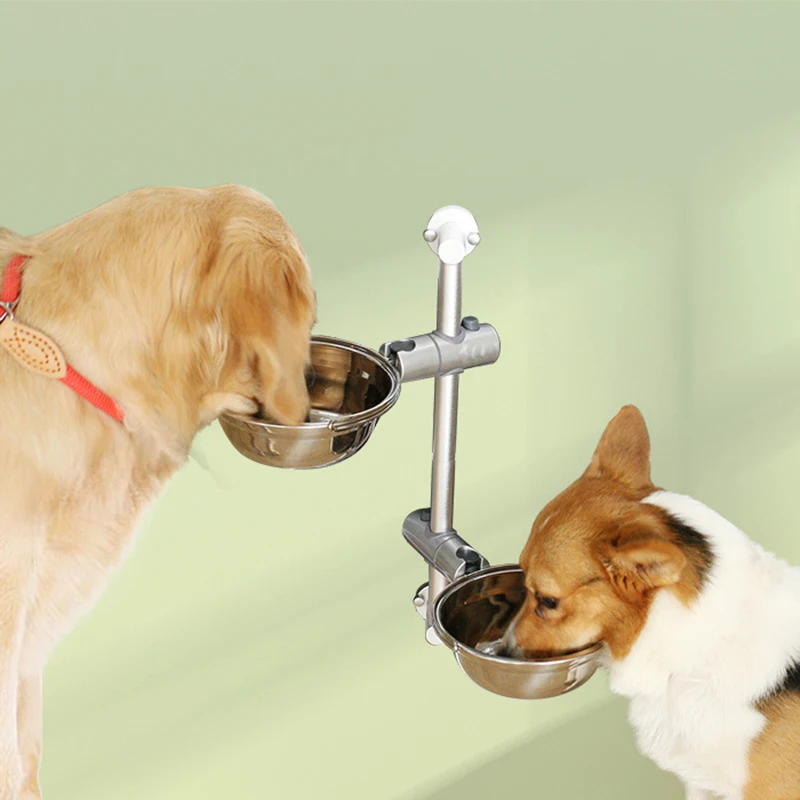 

Elevated Double Dog Food Bowl, Dog Food Tray, Diy Adjustable Stainless Steel Bowl Suitable For Small And Medium Dogs Large Dog P