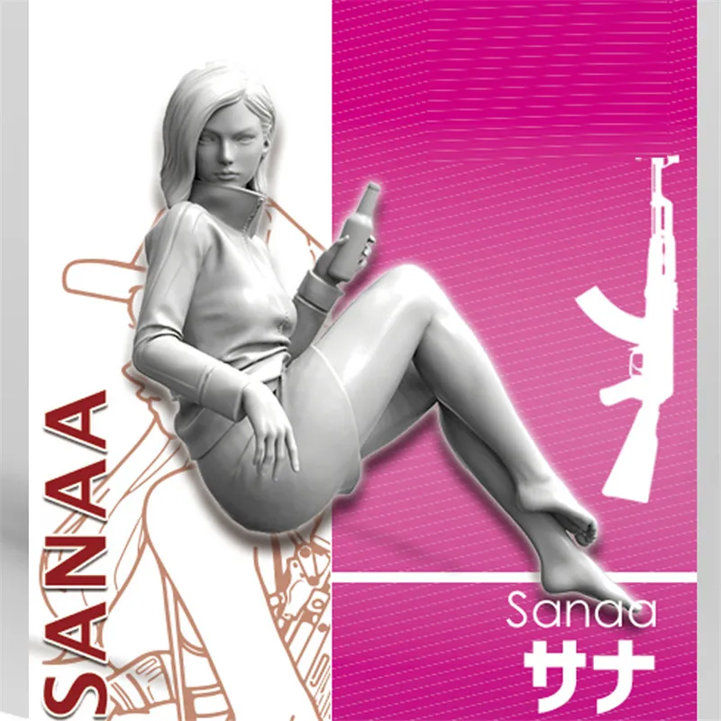 Фигурка из смолы масштаб 1/35 модель Sanaa Girl In Action Сборная набор бесцветные