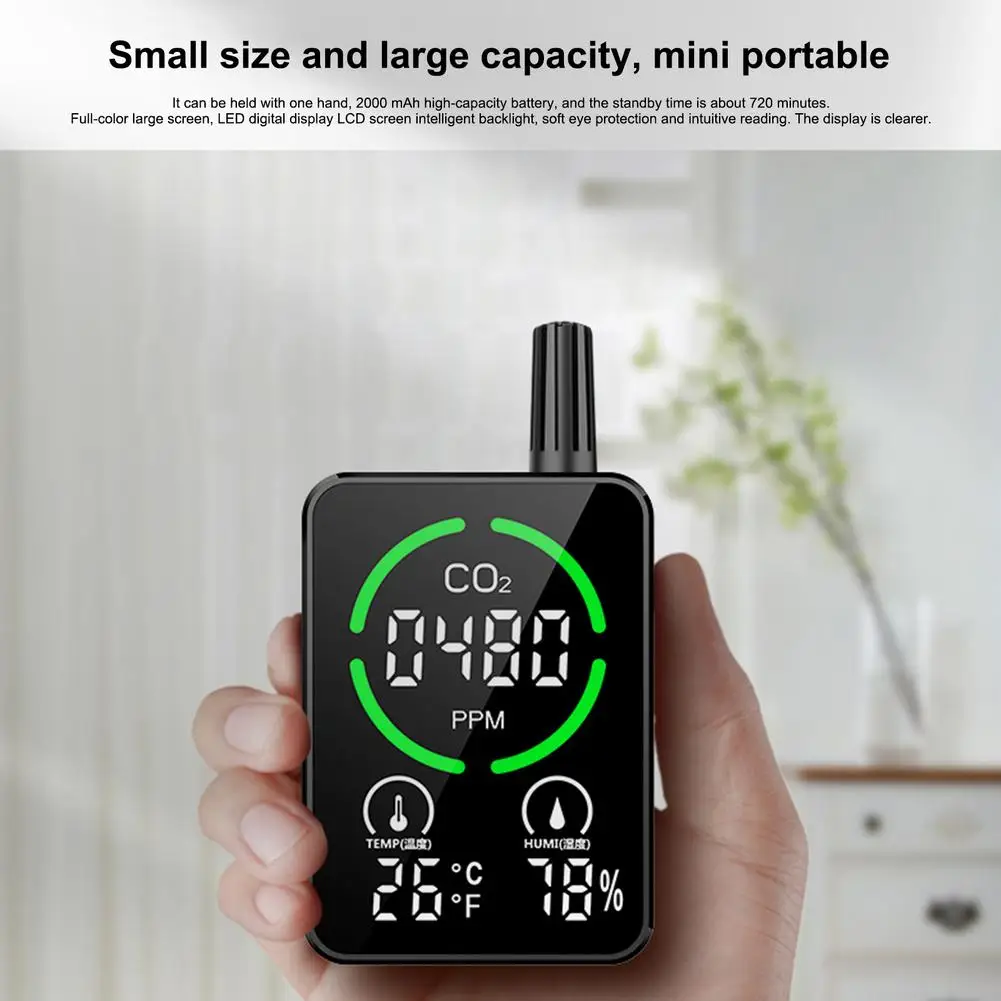 

Intelligent CO2 Meter CO2 Detector Multifunctional Thermohygrometer Home Gas Analyzer Household Digital Air Pollution Monitor