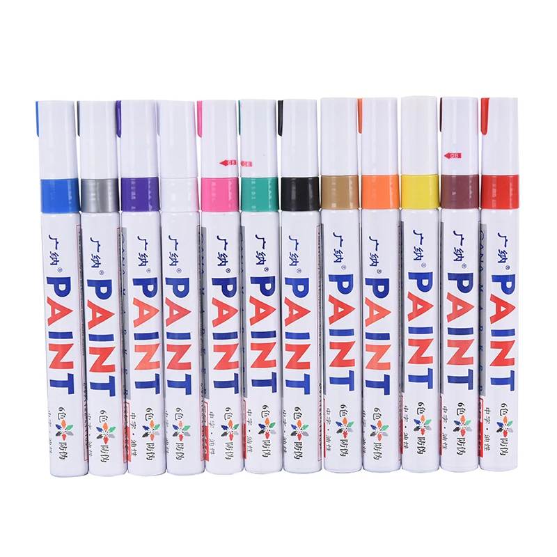 

12 Colors Waterproof Car Tyre Tire Tread CD Metal Permanent Paint Marker Graffti Oily Marker Pen Stationery