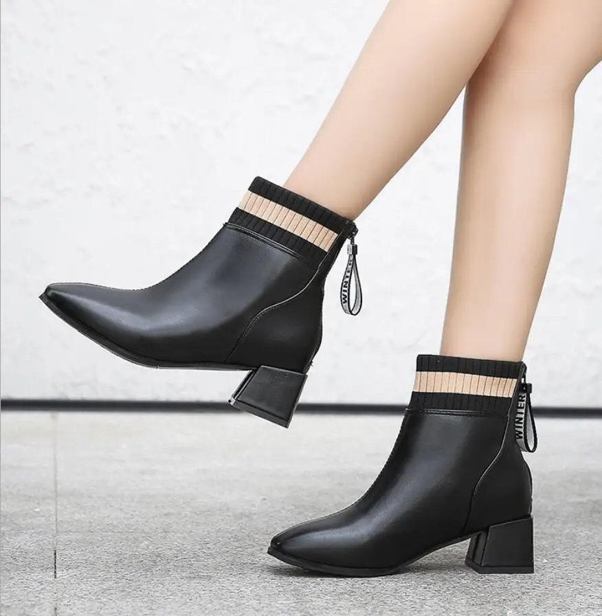 Boots Female women shoes Ankle 2020 Fashion Autumn winter British Wind Leather Thick With Short Boots Motorcycle Martin shoes Boots Female women shoes Ankle 2020 Fashion Autumn winter British Wind Leather Thick With Short Boots Motorcycle Martin shoes