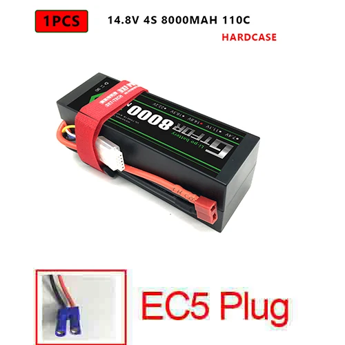 1PCS4S8000HARDEC5 DXF Lipo батарея 4S 8000mah 8400mah 14,8 V 110C 220C Hardcase для 1/8 1/10 масштаб Электрический радиоуправляемый Багги Truggy гусеничный автомобиль - Цвет: 1PCS4S8000HARDEC5
