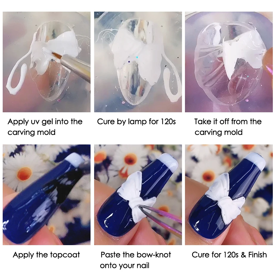 1 шт. силиконовая форма для ногтей 3D дизайн Бант бабочка УФ-гель штамповочная