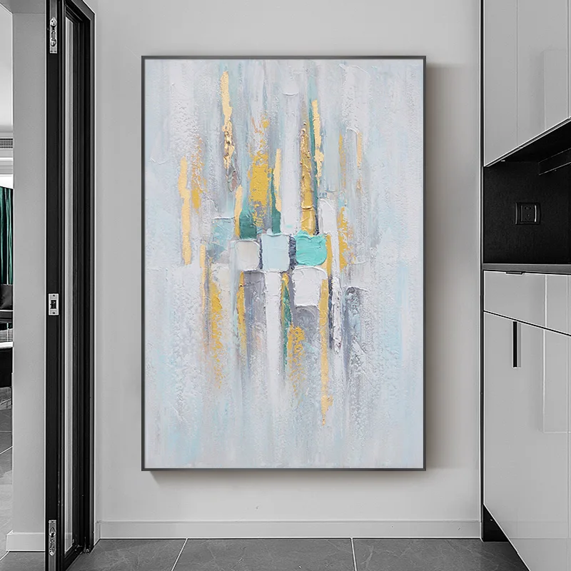 

Hand-painted 3D Abstract Thick Texture Knife Oil Painting On Canvas Wall Hanging Art Living Room Bedroom Home Decor No Framed