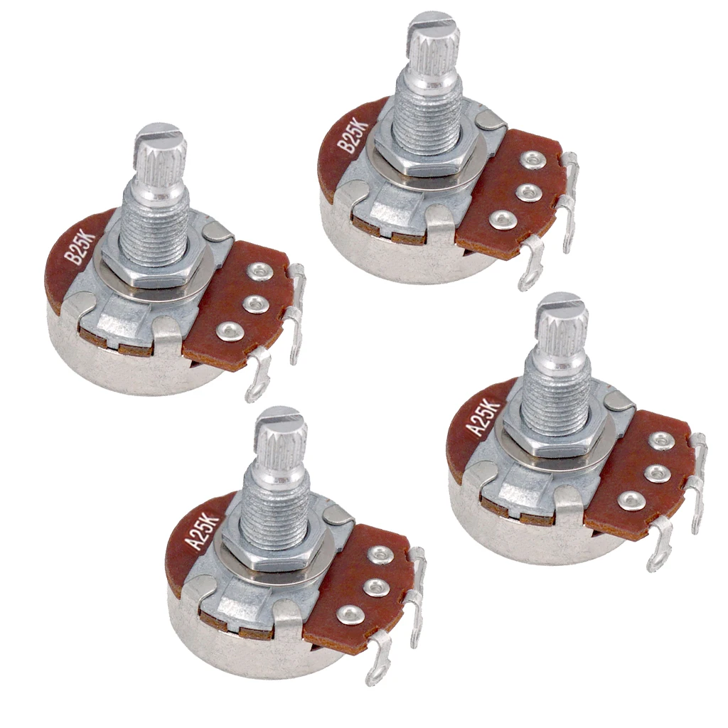 4 stücke a25k b25k töpfe elektrische bass gitarre volume tone schalter potentiometer free global shipping