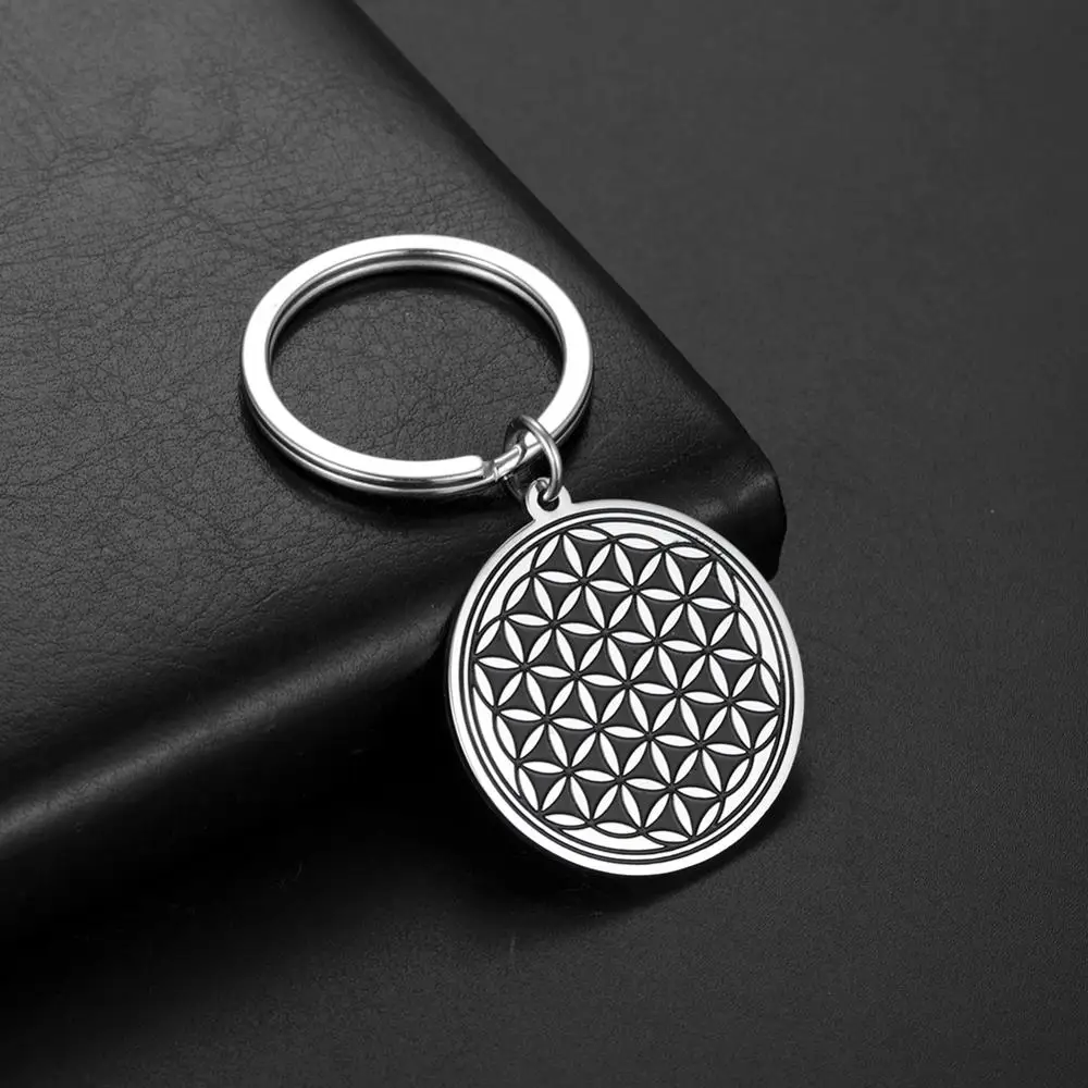 Брелок для ключей My Shape цветок жизни брелок из нержавеющей стали круглые