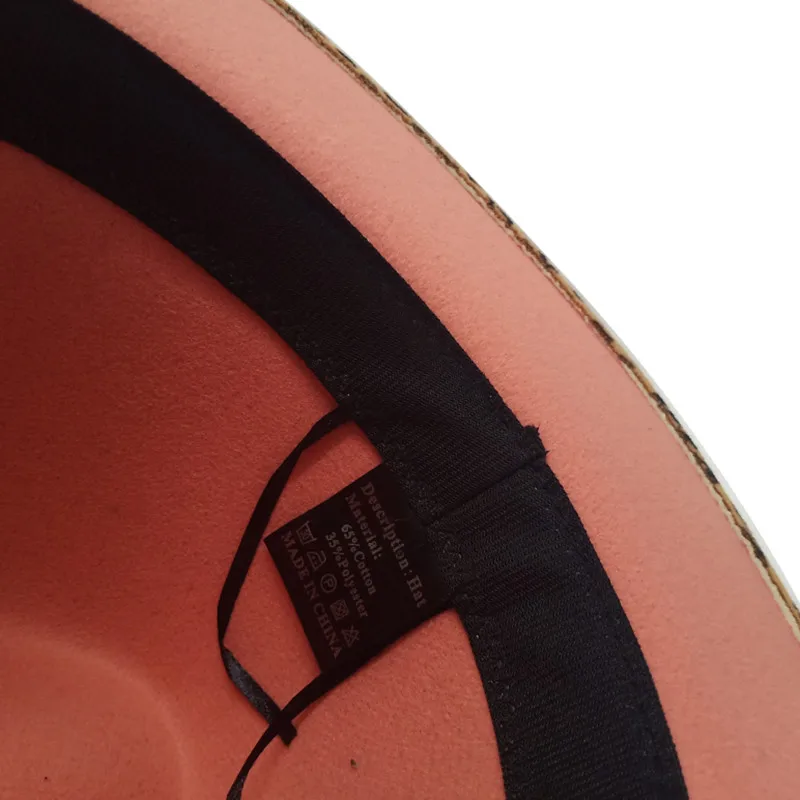 Новая фетровая шляпа из внутренней кожи розовая 9 5 см с большими полями и