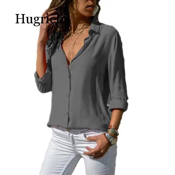 

Women Solid White Blouse Tops Office Lady Work Chiffon Button 2021 Summer Short Sleeve Yellow Red Female Blouse Plus Size Shirts