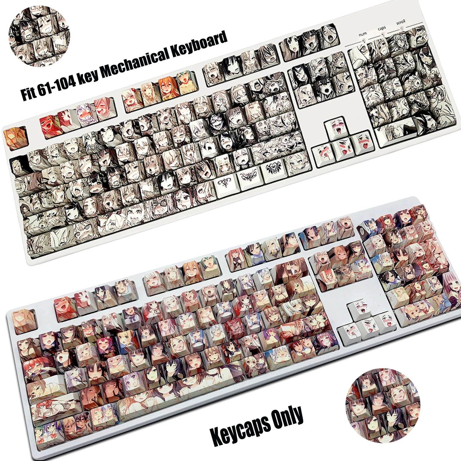 

108 колпачков клавиш аниме колпачки для механической клавиатуры 60% OEM XDA Tkl PBT 61/87/104/108 Cherry MX износостойкие не выцветают