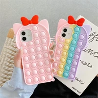 cute bowknot case for iphone 12 pro max xs max xr se2020 7 8 plus x kid security bubble soft silicone phone cover for 11 pro ma