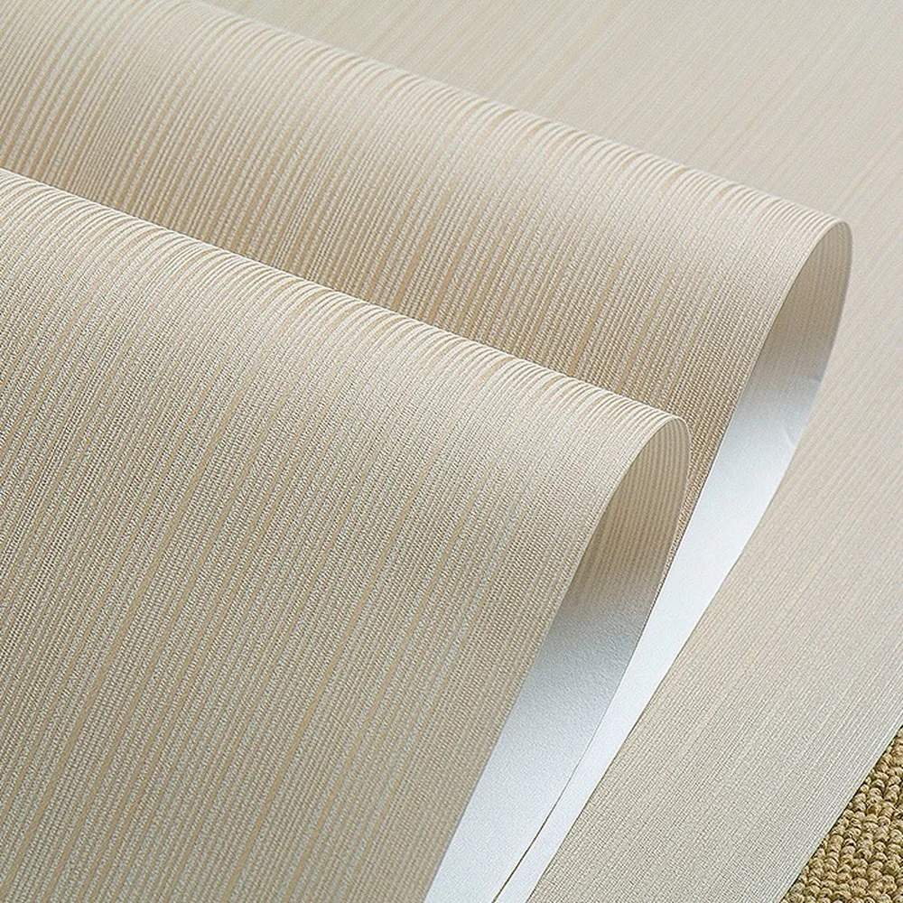 

Non Woven Wallpaper Luxury Modern Solid Plain Color Vertical Striped Wall Paper Rolls Study Living Room Bedroom TV Background