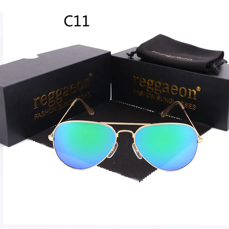 3025 c11 with box Стекло линз, аксессуары для глаз, Стекло es Lunettes de soleil hommes pêche Вождение lunettes de luxe concepteur pilote hommes Для Мужчин's - Цвет линз: 3025 c11 with box