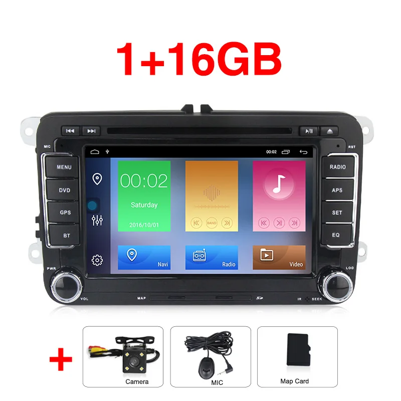 add camera 7 ''сенсорный экран автомобильный мультимедийный gps плеер для VW Golf6 Golf5 Passat b7 cc b6 сиденье Skoda Автомагнитола bt RDS - Цвет: add camera