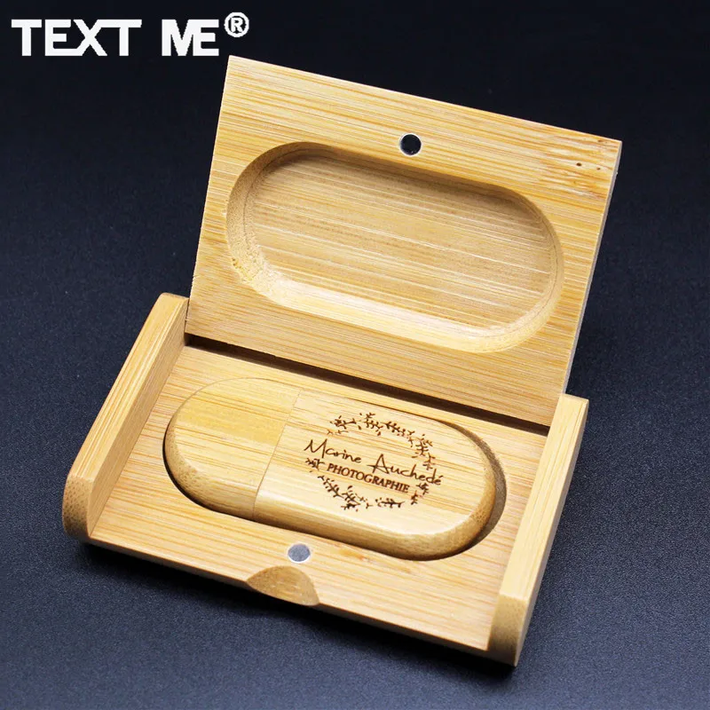 TEXT ME free фотография Логотип Печать карбонизированный бамбук usb флэш накопитель 2 0 4