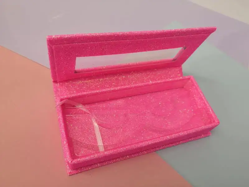 Pink 10 шт. красочные накладные ресницы упаковочная коробка квадратная Мода блеск личности поддельные 3D норки ресницы Коробки, футляр пустой - Цвет: Pink