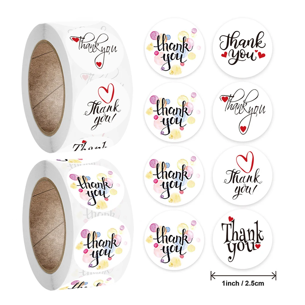 

500 шт. 2,5 см творческий любовь спасибо Стикеры подарок Бумага этикетка рождественские украшения стикер для канцелярских товаров Стикеры