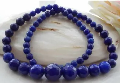 Ожерелье из натуральных камней 6-14 мм сапфир аквамарин драгоценные камни 18 дюймов