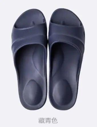 Xiaomi One cloud Lightweight bathroom slippers men women High elastic wear Soft and comfortable Home non-slip flip flop - Цвет: Navy 43-44