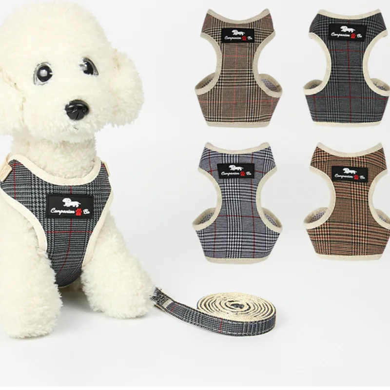 Шлейка поводок для собак хлопковая дышащая сетчатая регулируемая с регулировкой