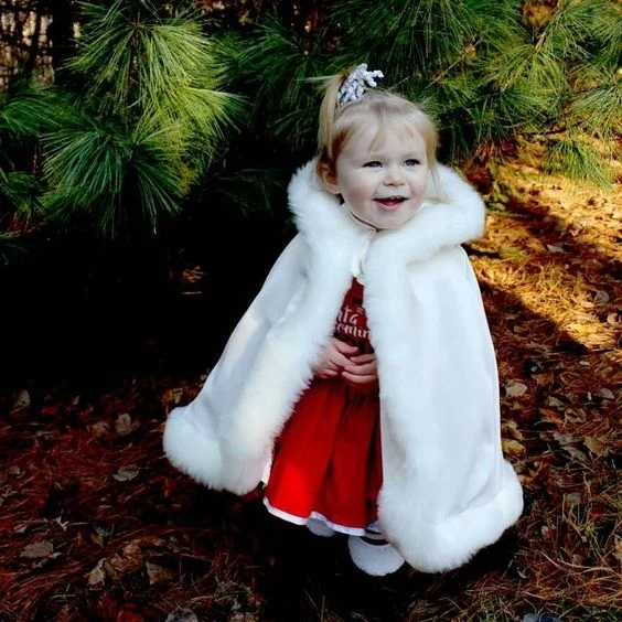 Красивый меховой атласный свадебный плащ для девочек цветочный жакет невесты