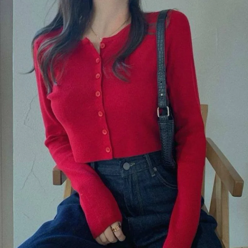 

Cardigan Women Japaneses Style Loose Leisure Brisk Simple Popular All-match Unisex V-neck Embroidery Harajuku Sweater Student