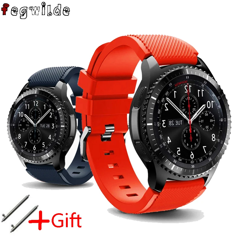 Ремешок для samsung gear S3 Frontier Galaxy watch 46 мм Активные мужские ремешки 22 мм силиконовый браслет ремешок для часов huawei watch gt 2
