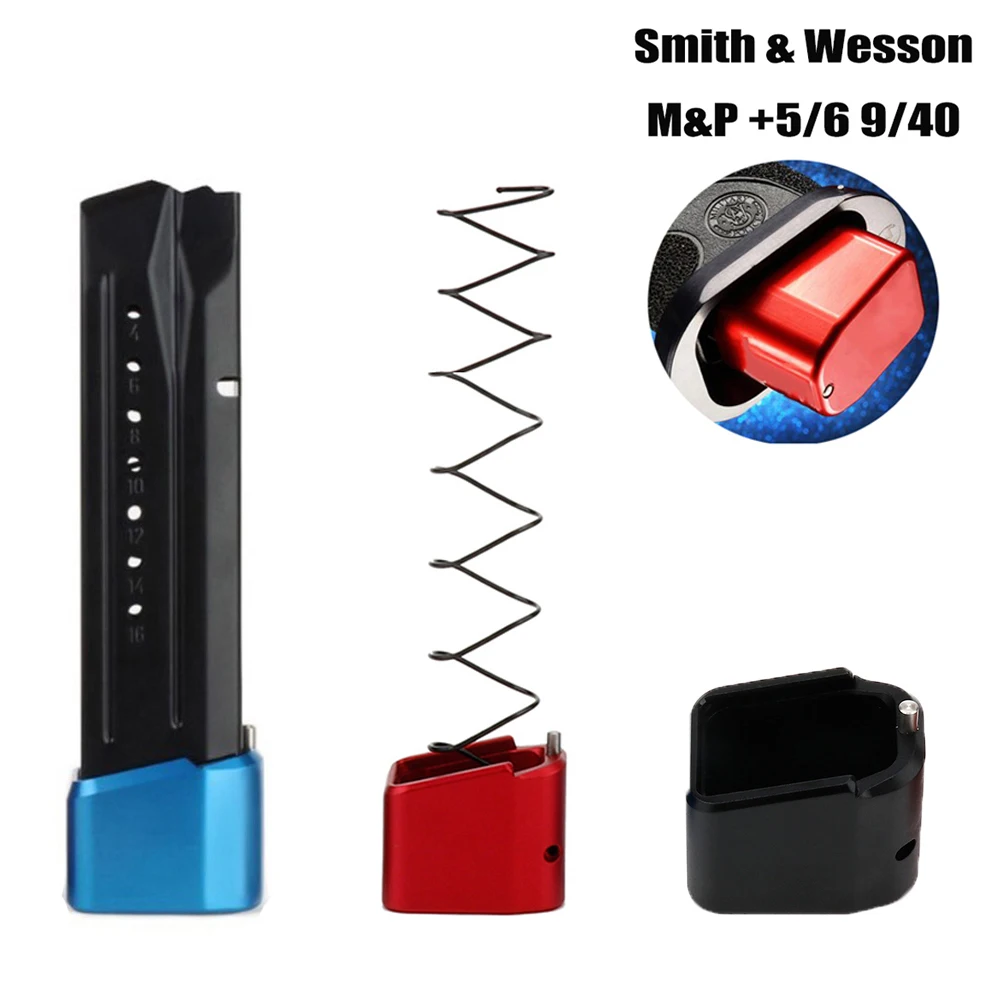 

Tactical Aluminum Magazine ExtensionBase Pad For Smith & Wesson M&P +5/6 9/40 Huntting Professional Handgun Accessories