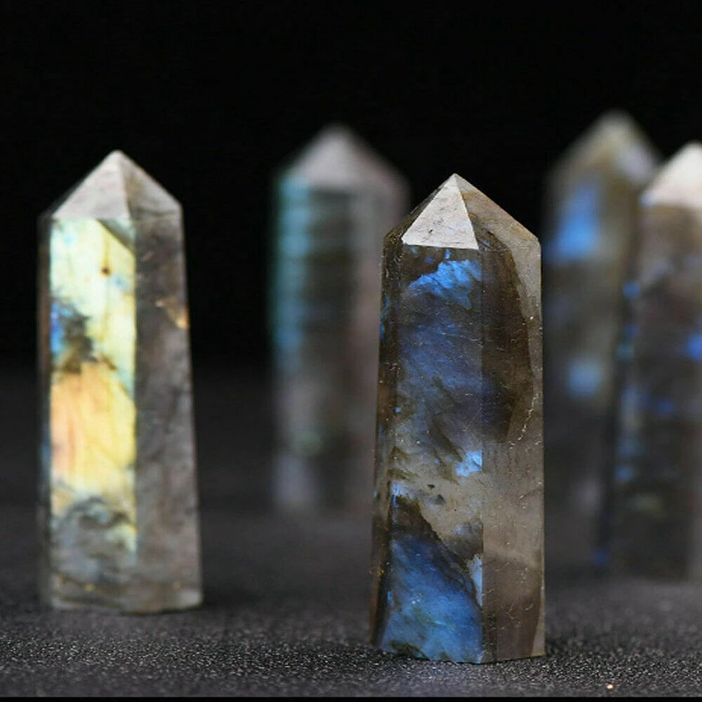 1 шт. натуральный Лабрадорит флюоритовая палочка кварцевый кристалл ТОЧКА