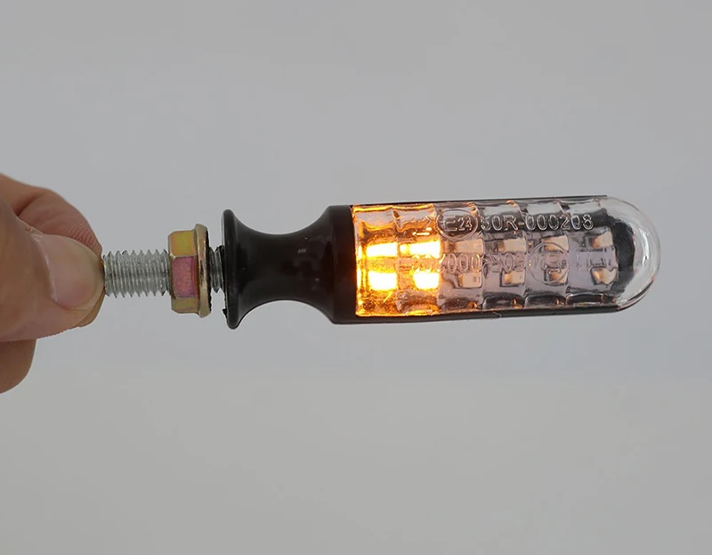 2 шт. 12V поворота для мотоцикла сигнальный светодиод желтый свет лошадь "бегущая вода" мигать цилиндрический Универсальный Аксессуары для мотоциклов