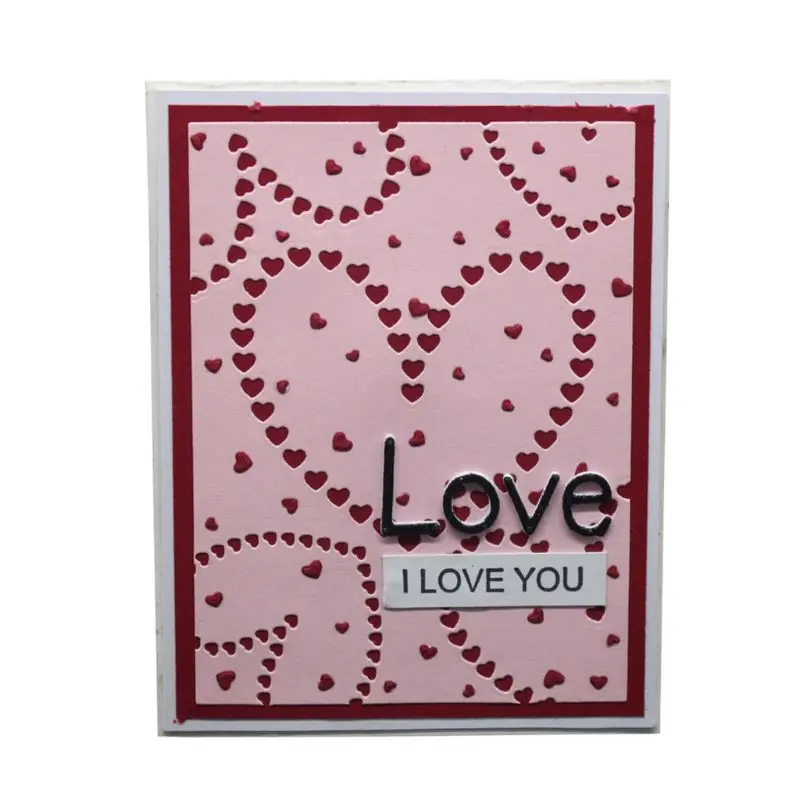 

Heart Background Metal Cutting Dies Stencil Scrapbooking DIY Album Stamp Paper E56E