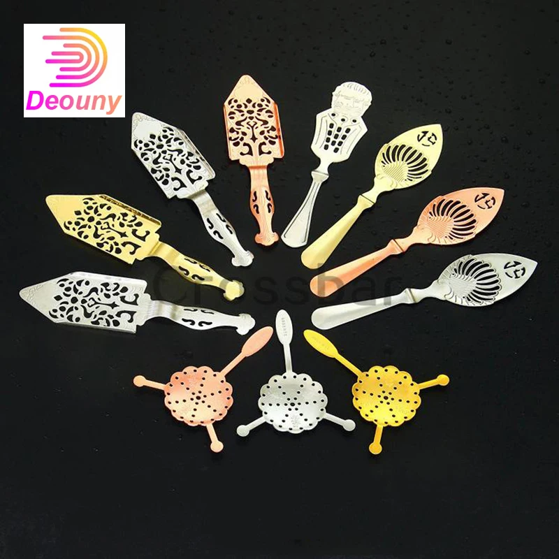 

DEOUNY New Absinthe Spoon 304 Stainless Steel Fountain Cocktail Bar Utensils Glass Cup Drink Ware Filter Bar Spoon Accessories