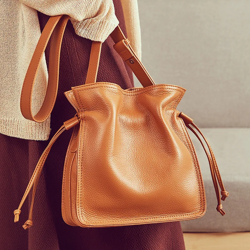 Новинка 100% натуральная кожа женская сумка через плечо Большая вместительная