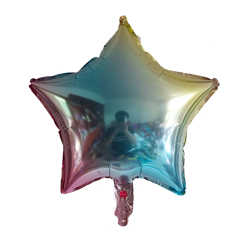 6 шт. детский душ Globos 18 дюймов Белый розовое золото Звездные гелиевые фольгированные шары день рождения девочки мальчика 1st вечерние Принадлежности Декор чистый цвет - Цвет: Rainbow