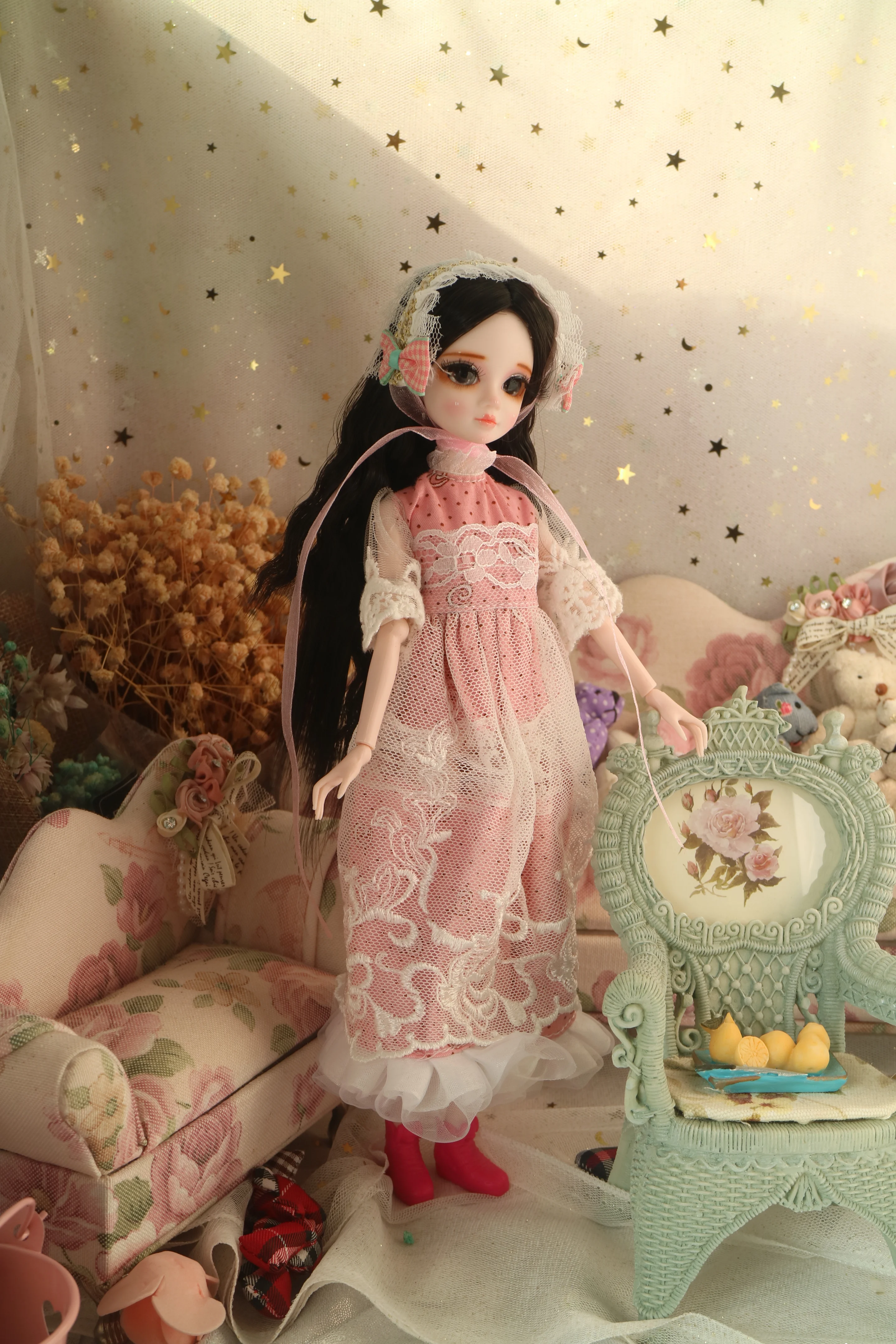 28 см ручной росписью пластиковая кукла-девушка шарнирная подвижная мягкая