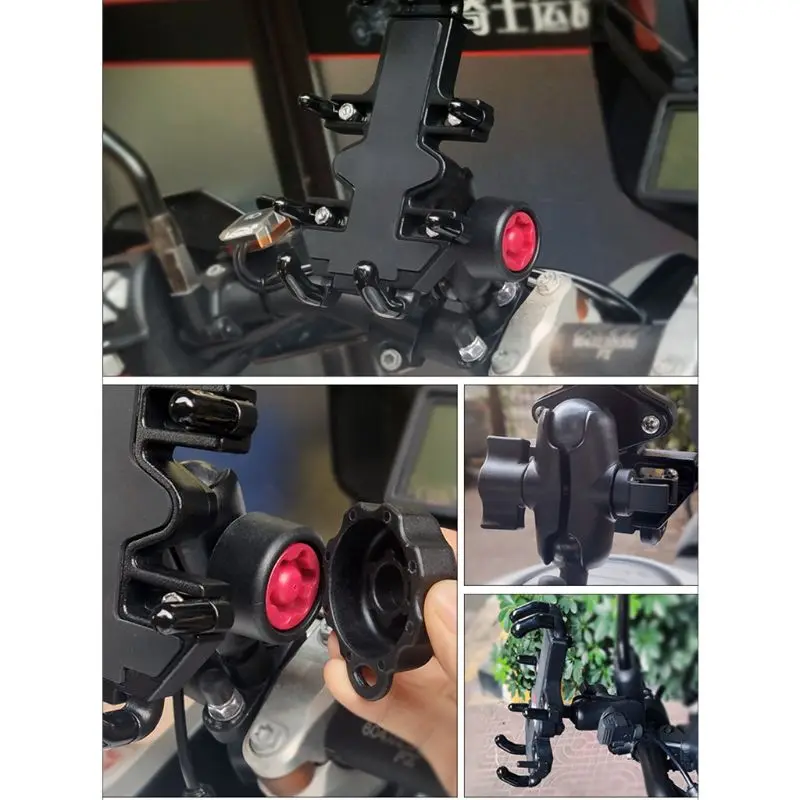 

1 Set Universal 360 Degree Rotatable Motorbike Motorcycle Scooter Mobile Phone Holder Shockproof Cradle Clamp Mount
