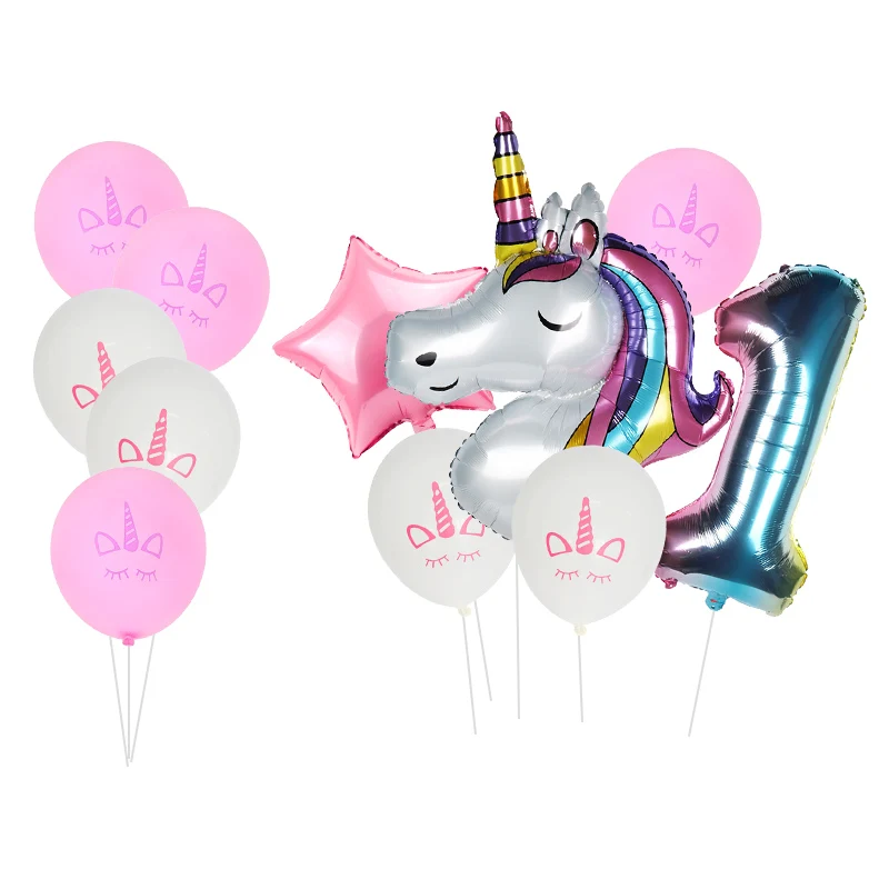 

11pcs fanciful unicorn fairy balloons foil ballon birthday party decoration globos unicornio fairy-maiden elf balony baby shower