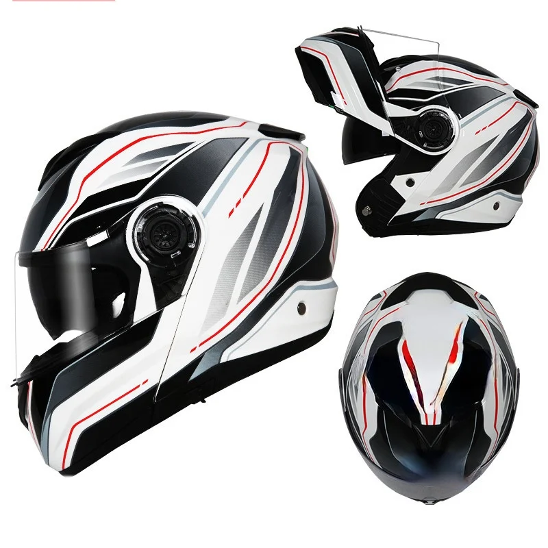 

Мотоциклетный шлем с двойным козырьком