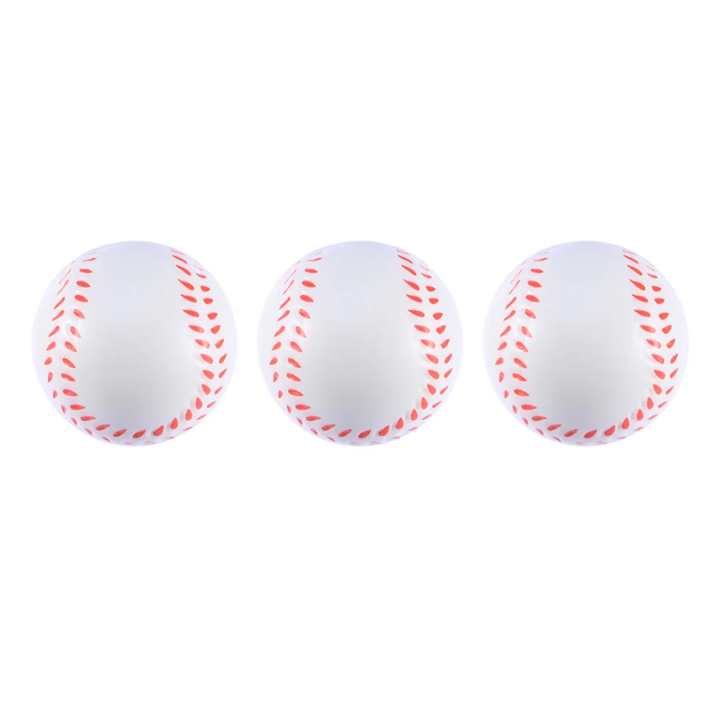 

3pcs Mini Sports Balls Squeeze Baseballs Stress Balls Favor Toys for Kids Party Stress Relief Relaxation(White)