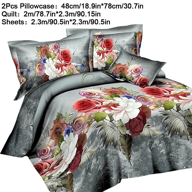 14 HIFUAR Комплект постельного белья flower3/4 шт с принтом розы роскошное постельное белье для пододеяльника наволочка постельное белье украшение комнаты домашний текстиль - Цвет: 14
