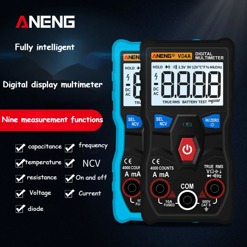 

ANENG V01A V02A 4000 Counts Digital Multimeter Tester Professional True-RMS intelligent AC/DC Voltage Current electrician tools