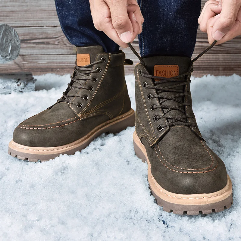 Новинка зимние Бархатные ботинки Мужская обувь размеры 39-44 | Обувь