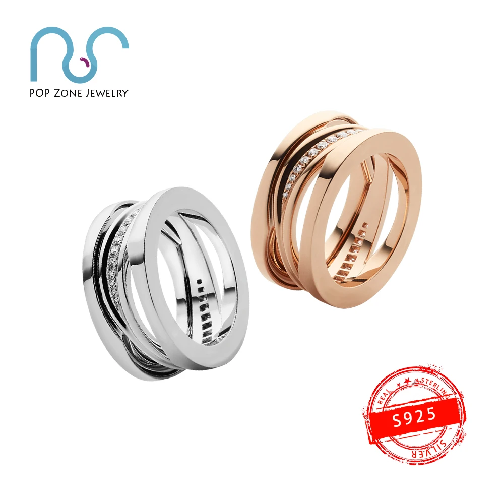 

925 Sterling Silver Ring Brand Luxury Zero Ring Hollow With Diamond Decoration Noble Original Jewelry Lover Women Ring With Logo