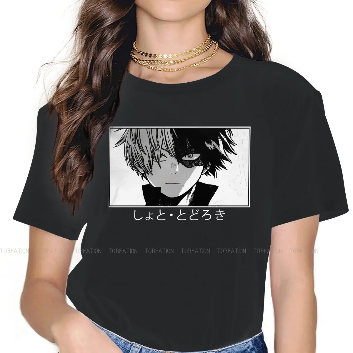 

Шото Тодороки футболка для девочек My Hero моя Академия Izuku аниме топы модная женская футболка 4XL Homme Печатный свободный