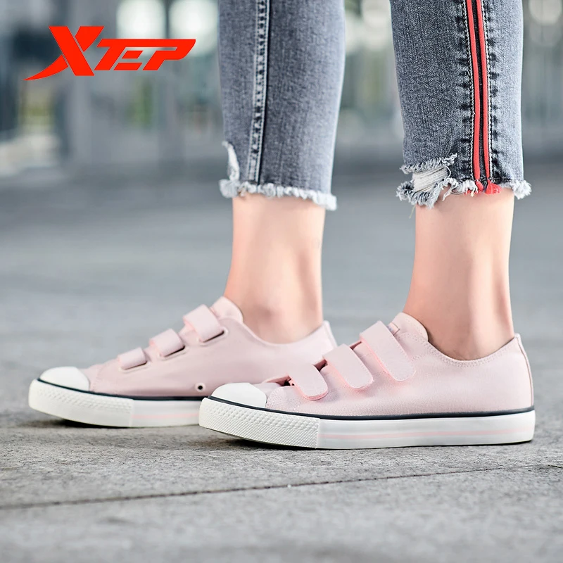 XTEP/Женская парусиновая обувь женская черная для скейтбординга прогулочная