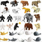 Фиксирующие фигурки животных, тигр, леопард, слон, волк, шимпанзе, Акула, белый медведь, Кит, детские игрушки, фигурки животных