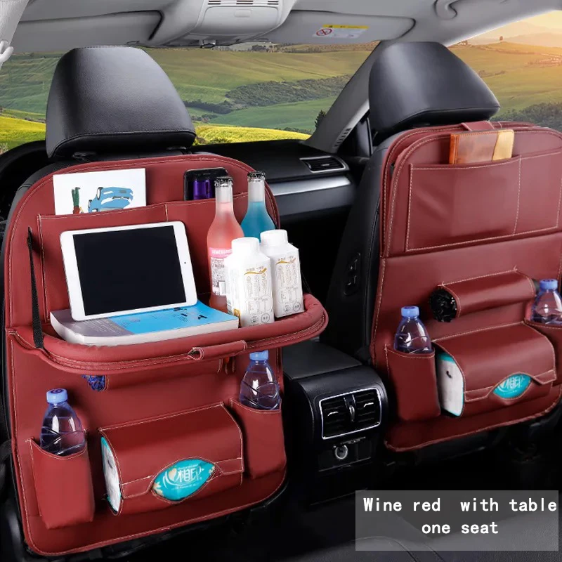 

Женская сумка для хранения со складным подносом, держатель для планшета, сумка для заднего сиденья автомобиля, коробка для салфеток, защитн...