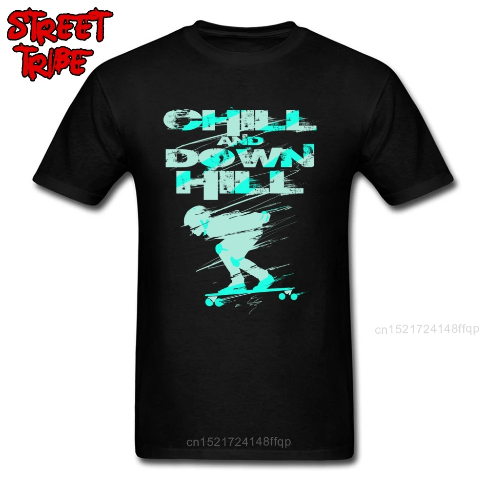 Топы футболки для мужчин 2018 популярные летние Chill And Down Hill скейтбордистов